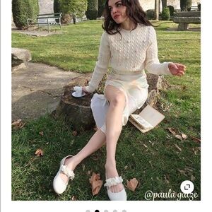 Cider pastel ruched midi skirt